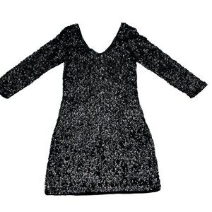Verty V-Neck Full Sequin Form Fitting/Bodycon Mini Dress Women's Size Small